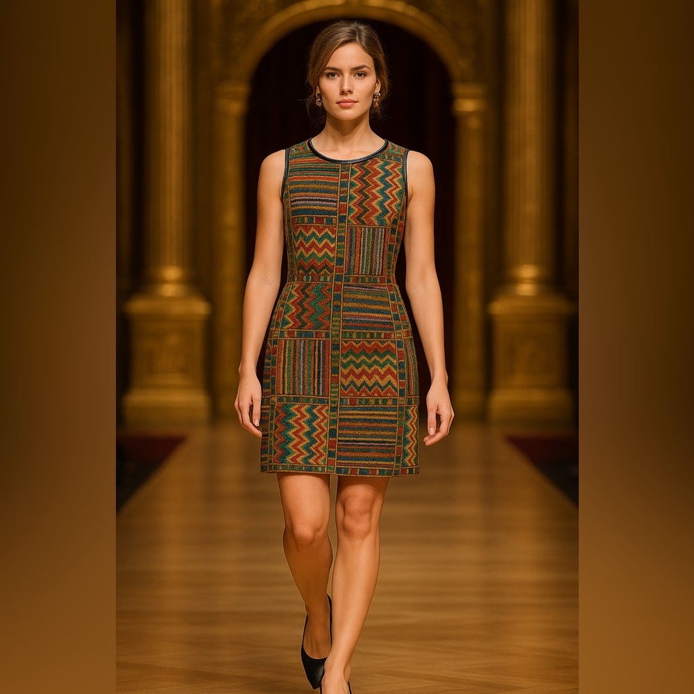 Dolce & Gabbana Multicolor Geometric Patchwork Mini Dress